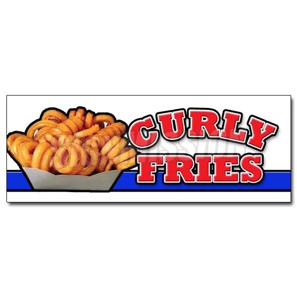 Signmission 12in CURLY FRIES DECAL sticker potato fries burgers restaurant fried ketchup, D-12 Curly Fries D-12 Curly Fries - main